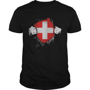 Blood Insides Switzerland Flag Artistic Country T-Shirt